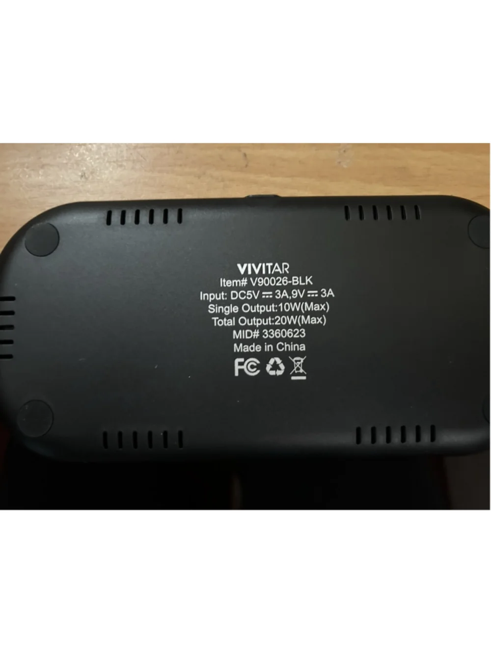 Vivitar 10W Wireless Charger w/fast charge V90026-Black FREE SHIPPING